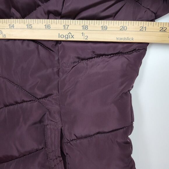 Madden NYC Puffer Coat Women's M Deep Purple Hooded Full-zip Logo - Picture 4 of 8